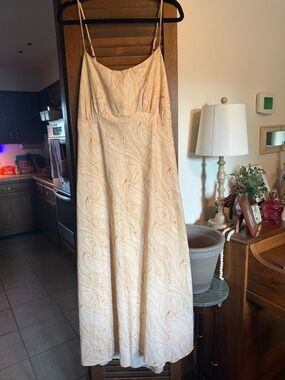 Arula Altar’d State Gold marble print dress NWOT 1X